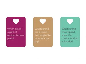 playing card design for brand game created for Vision Express creative work