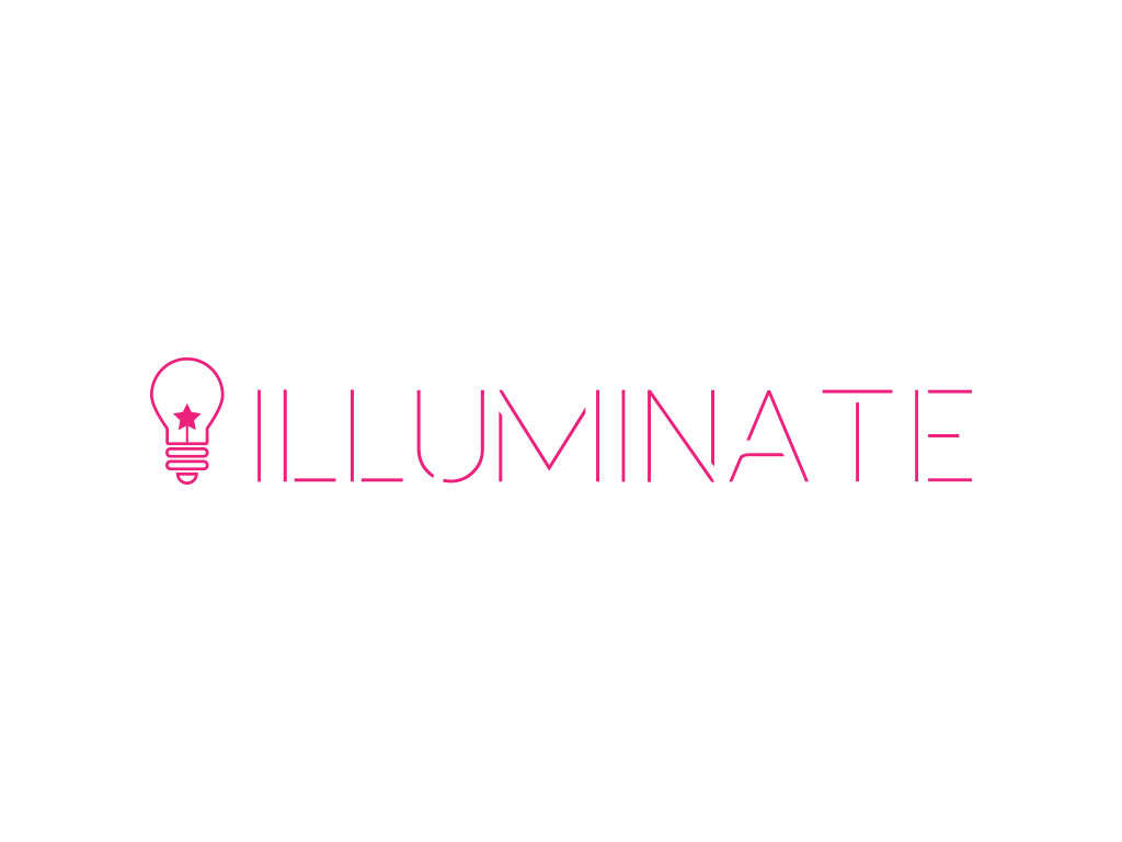 edison pink light bulb with star filament created for illuminate visual identity creativity