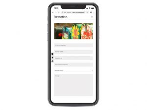 website design view on iphone X creative tin mailboxes contact page for Formation creative work website design and marketing