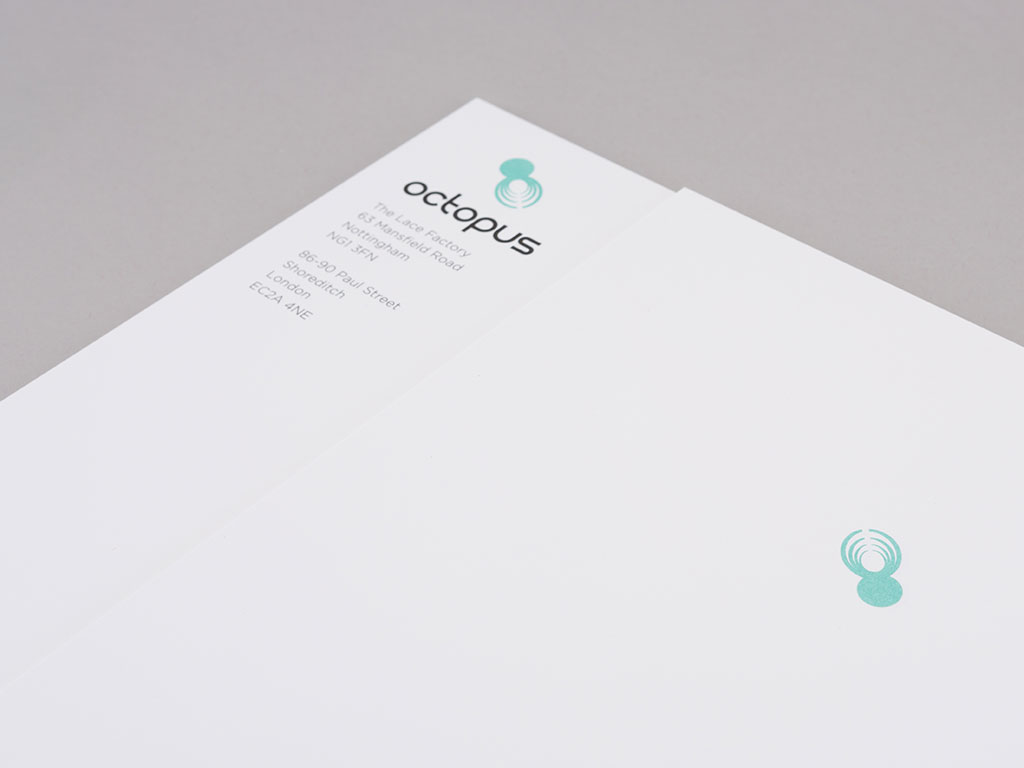 octopus intelligence letterhead corporate stationery design creative work branding