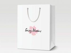 sassy blooms wedding packaging logo bag branding