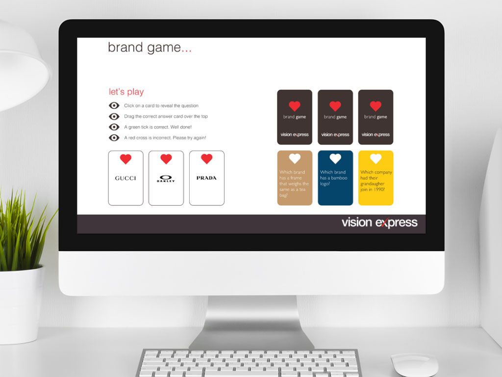 interactive brand game for e-learning platform created for Vision Express creative work