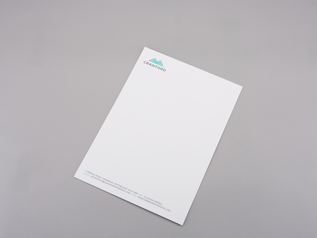 Crawford letterhead corporate stationery design creative work branding