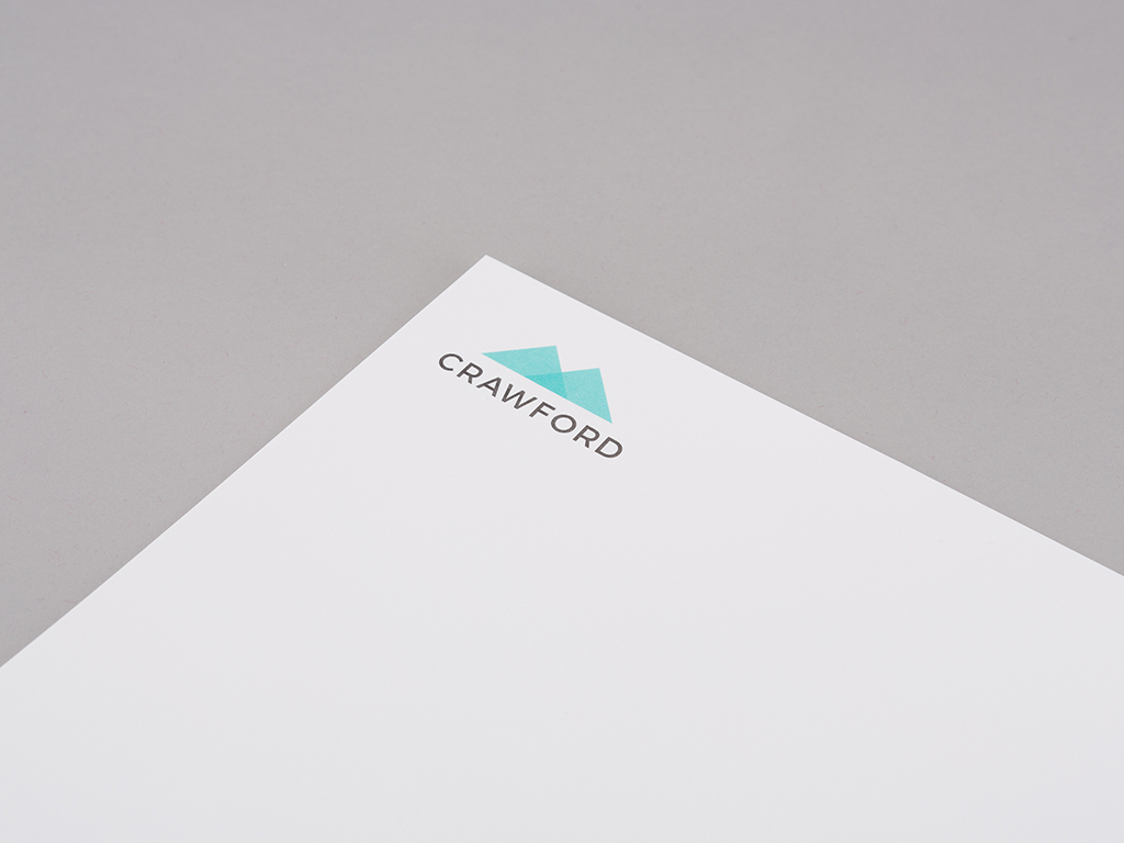 Crawford letterhead corporate stationery design creative work branding