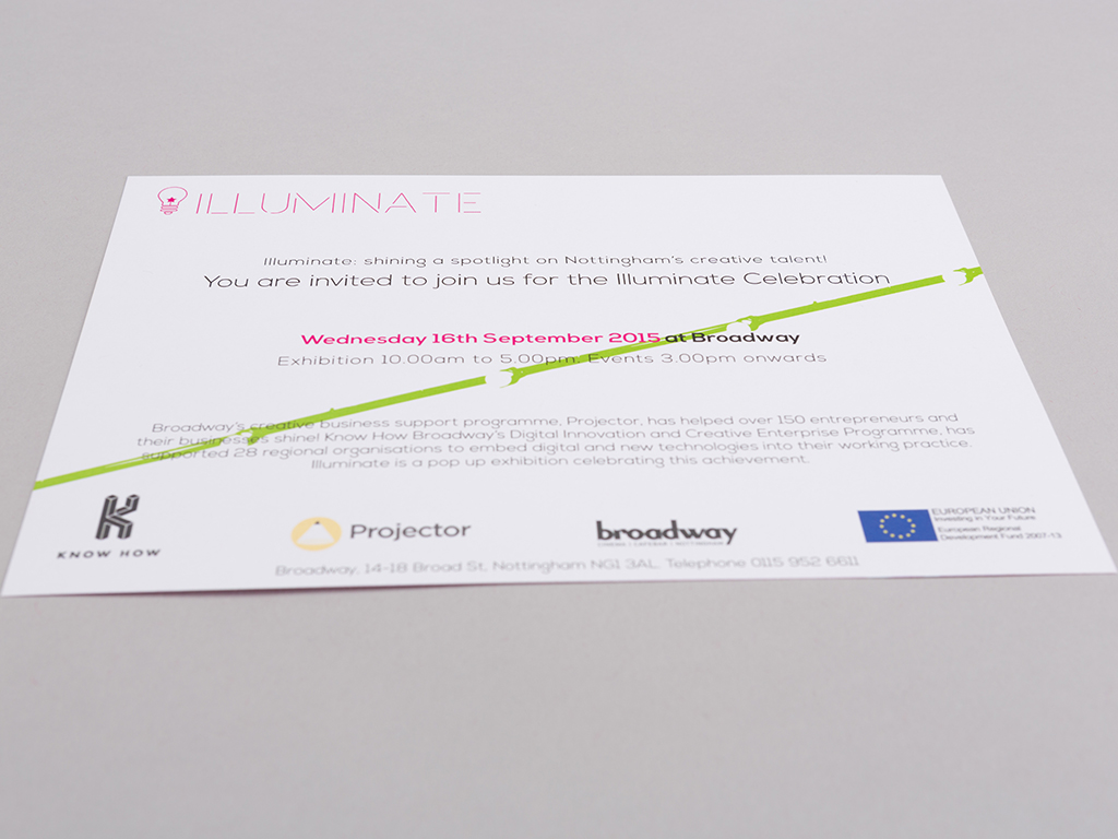 illuminate exhibition invitation creative work visual identity