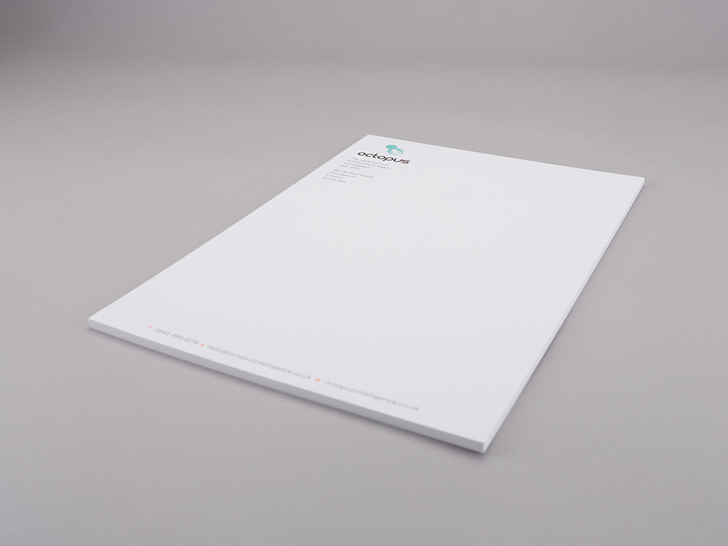 octopus intelligence letterhead corporate stationery design creative work branding