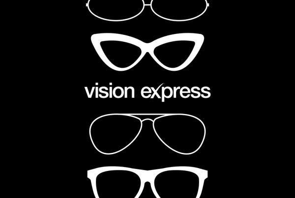 white graphic glasses shapes illustrations creativity for Vision Express E-Learning Platform