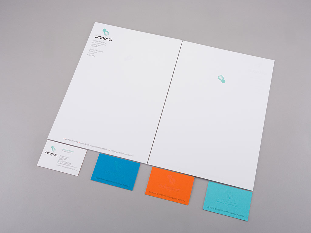 octopus intelligence letterhead corporate stationery design creative work branding